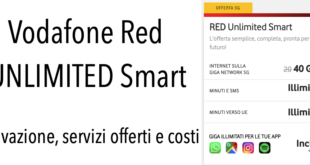 Vodafone Red UNLIMITED Smart Offerta Attivazione Servizi Prezzi Costi